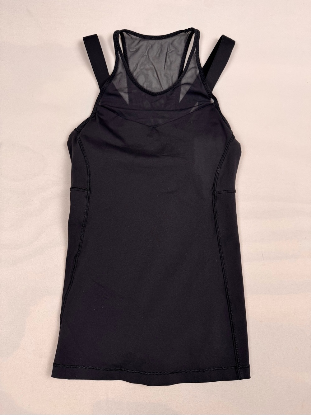 Lululemon Running In The City Tank Top Mesh Built In Bra Black Women’s 4